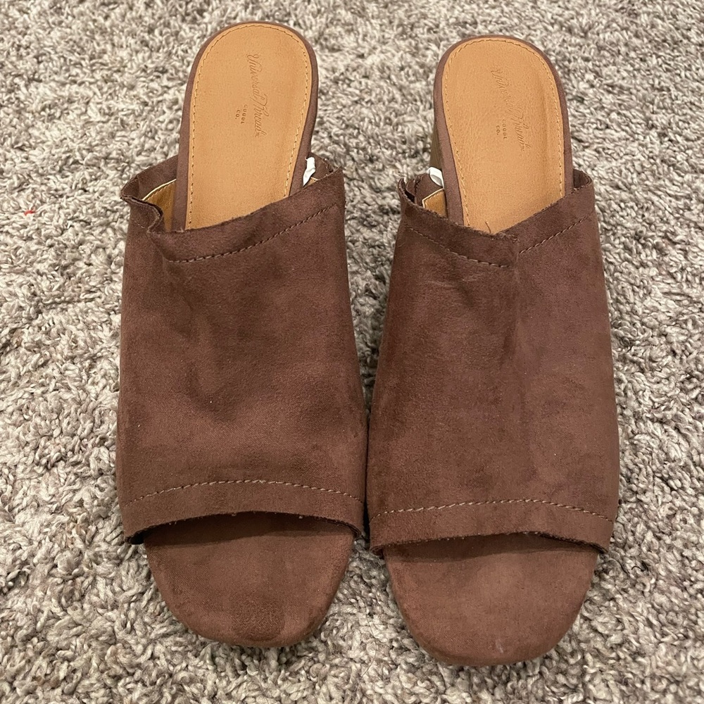 Universal Thread Norelle Microsuede Stack Heel Mu… - image 1